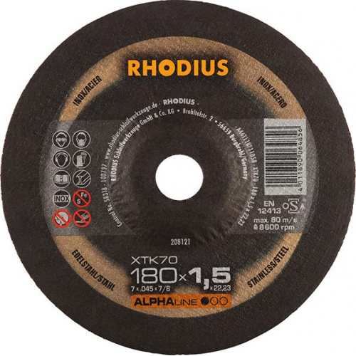 صفحه استیل بر 1.5×180 میلیمتری رودیوس مدل RHODIUS XTK70